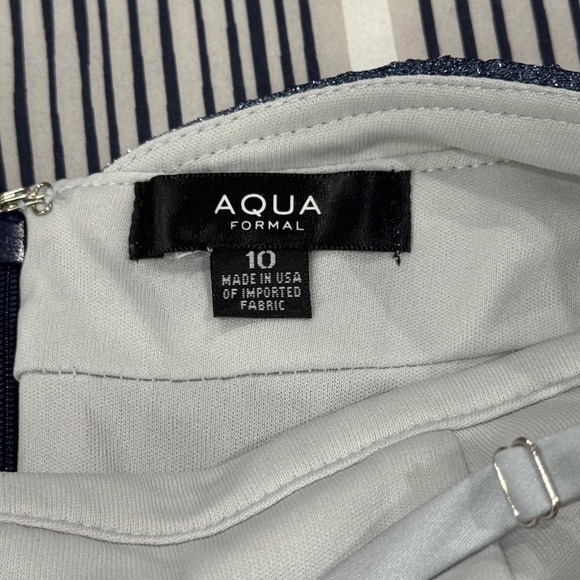 AQUA Cocktail‎ Mini Dress Medium Metallic Gradient Ombre Spaghetti Strap V-Neck - Picture 9 of 13